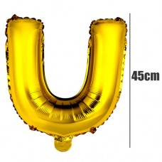 Balão Metalizado Ouro Letra U 45cm